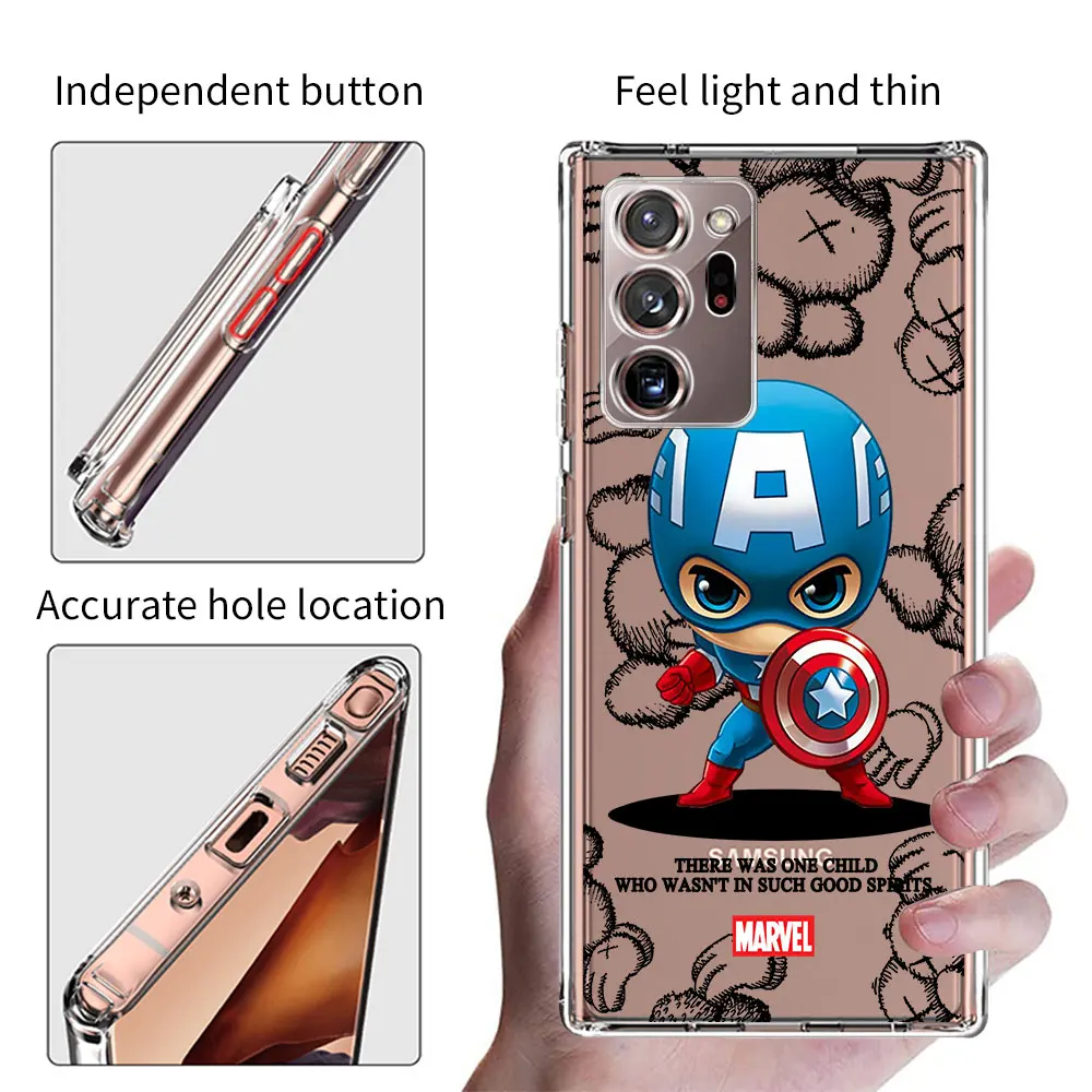 Marvel Bear Ironman Venom Phone Case for Samsung Galaxy Note 10 Plus 20 Ultra 5G 8 9 10 Lite TPU Transparent Soft Cover J4 M21