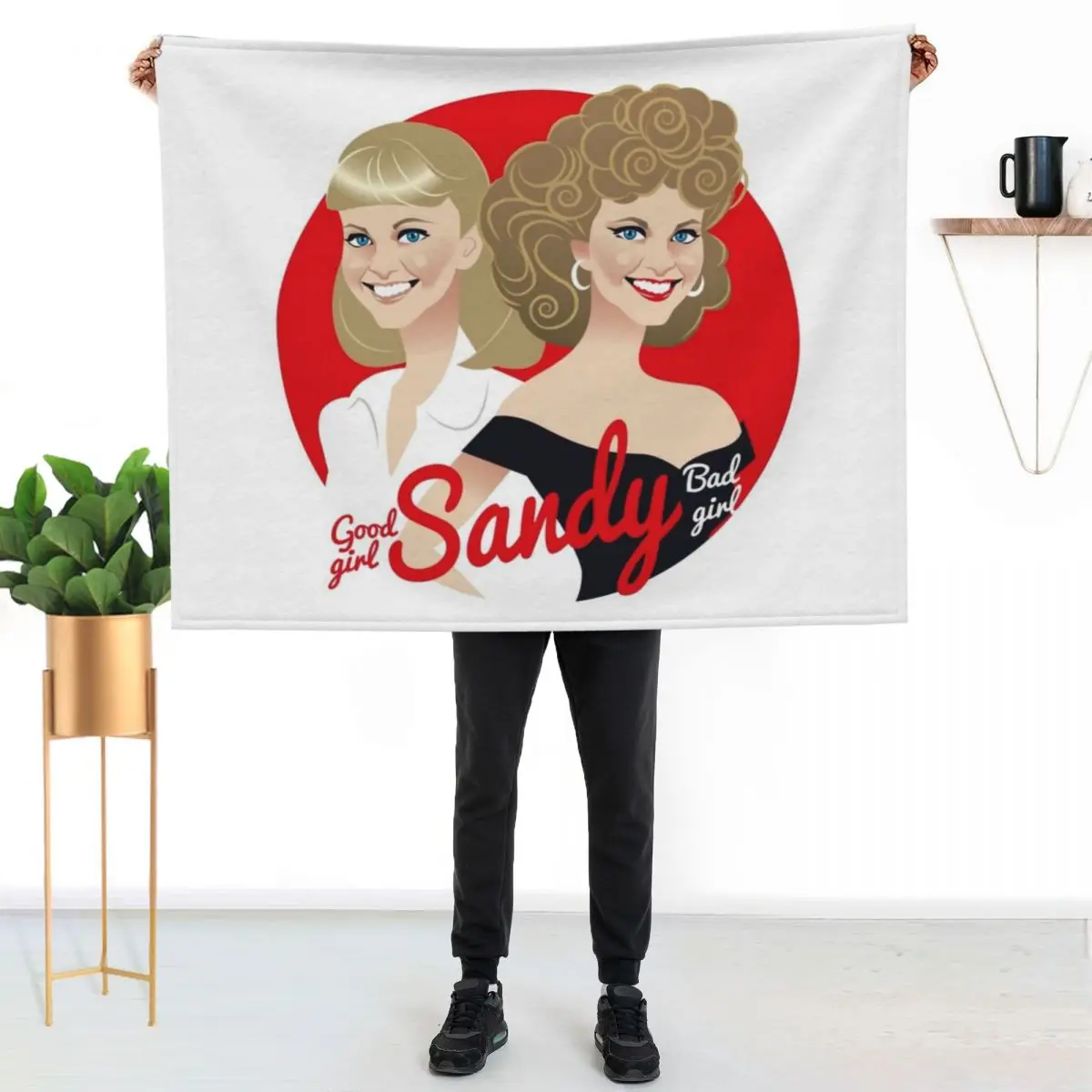 Good girl Sandy Bad girl Throw Blanket Flannel For Sofa Thin Kid'S Bed Fashionable Luxury St Plaid on the sofa Blankets