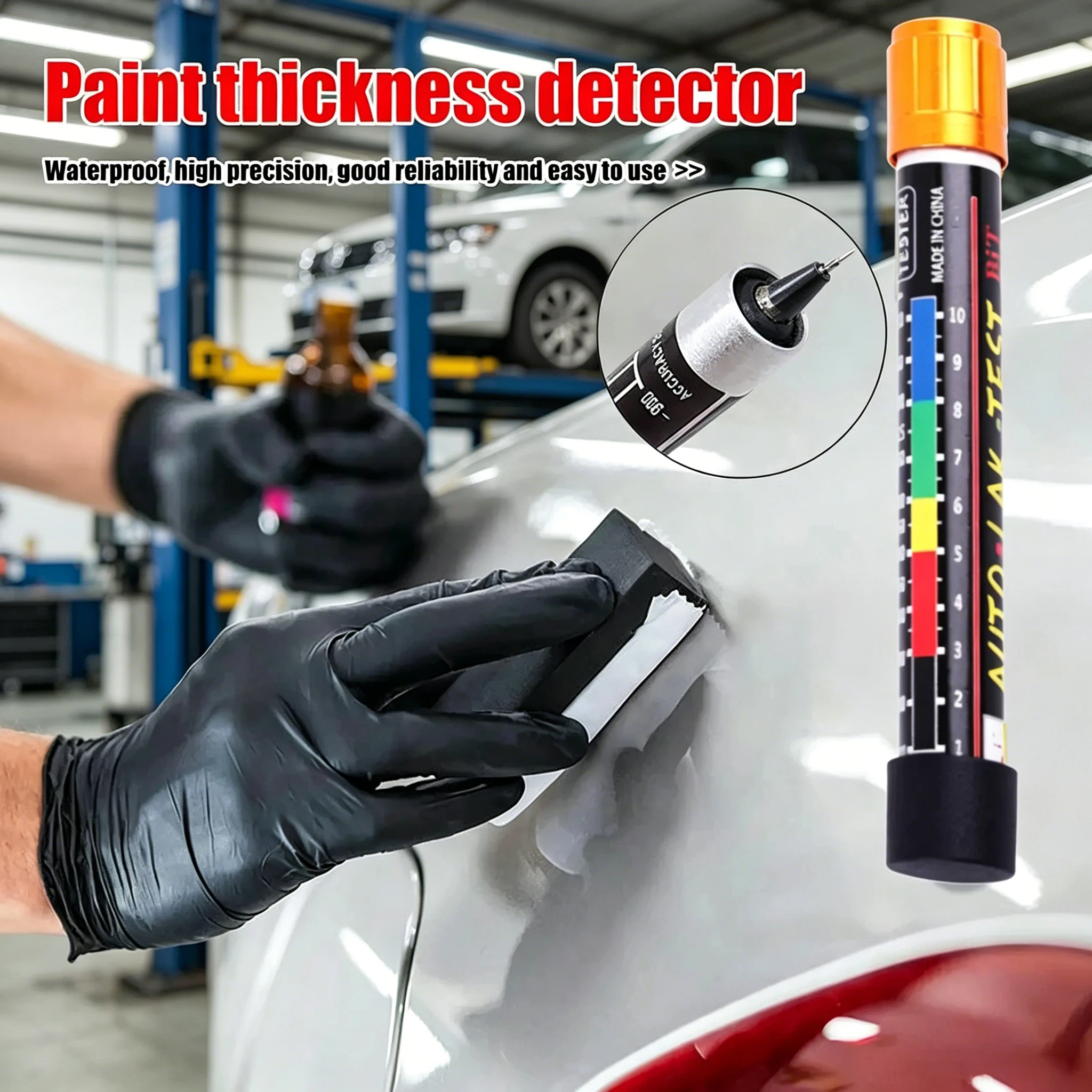 

New Car Paint Test Thickness Tester Meter Gauge Auto Paint Cars Paint Crash Check Test Paint Tester with Magnetic Tip Scale