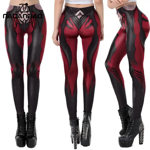 NADANBAO legginsy damskie w stylu gotyckim Anime drukowane wysokiej jakości legginsy modne elastyczne spodnie sportowe spodnie do jogi