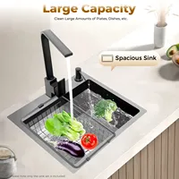 201 Stainless Steel Sink Set-Large Capacity, Nano-Coated, Odor-Resistant, Easy Installation, Includes Faucet & Accessories