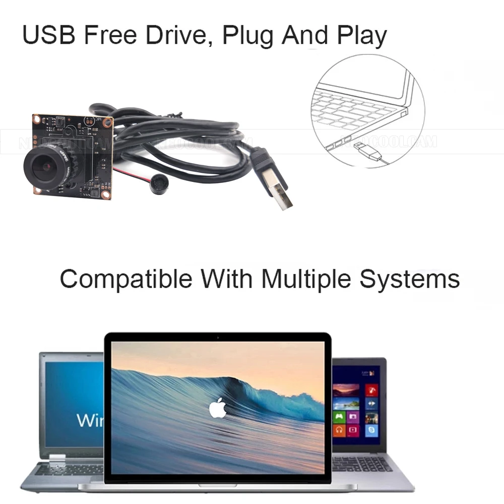 USB Camera Module HD 4MP 2560x1440 Mjpeg 30fps High Speed Mini USB2.0 Video Endoscope Webcam With Microphone UVC Plug And Play