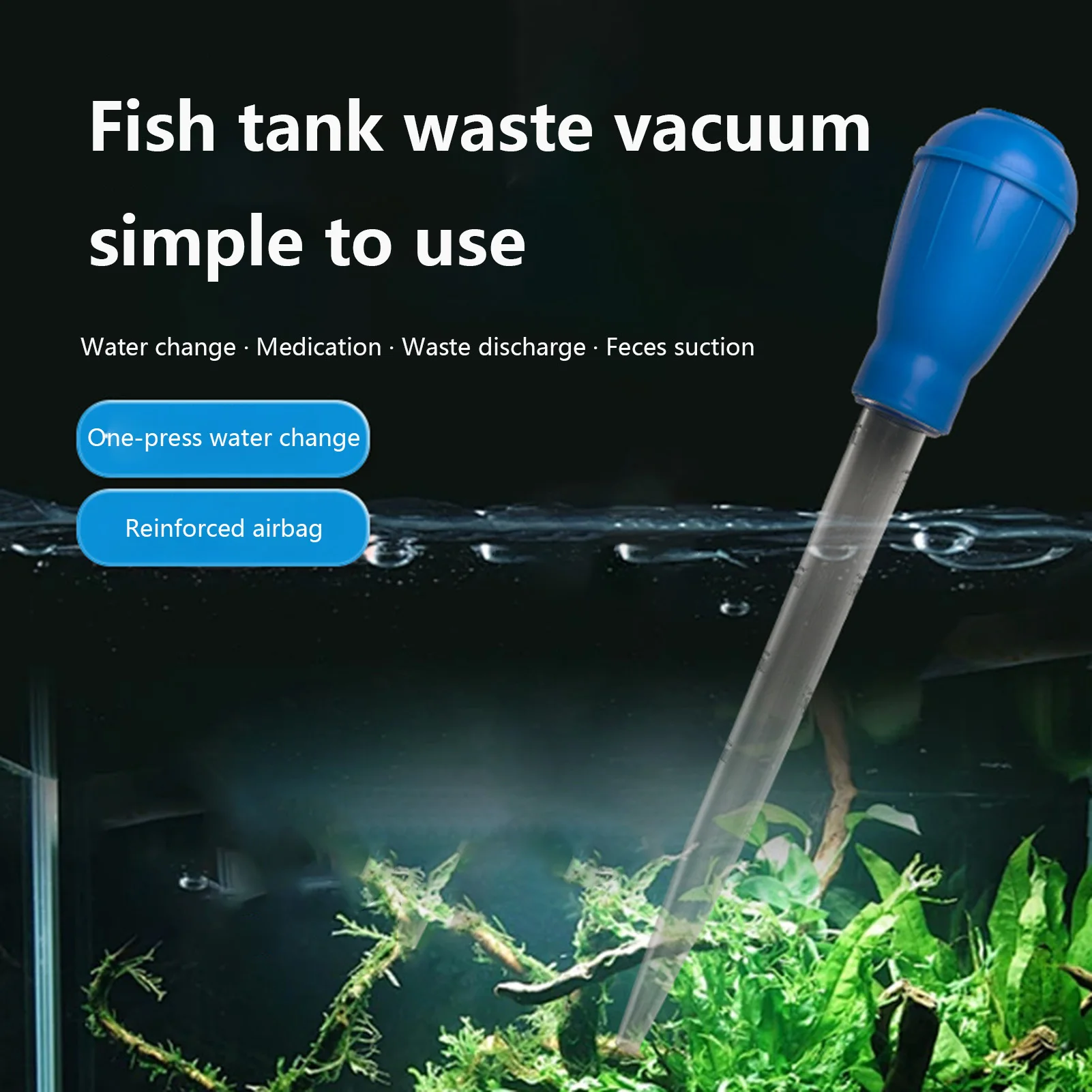 Manual Aquarium Clean Pipette Aquarium Gravel Cleaning Straw Fish Tank Water Changer Dropper Waste Remover with Extension Tube