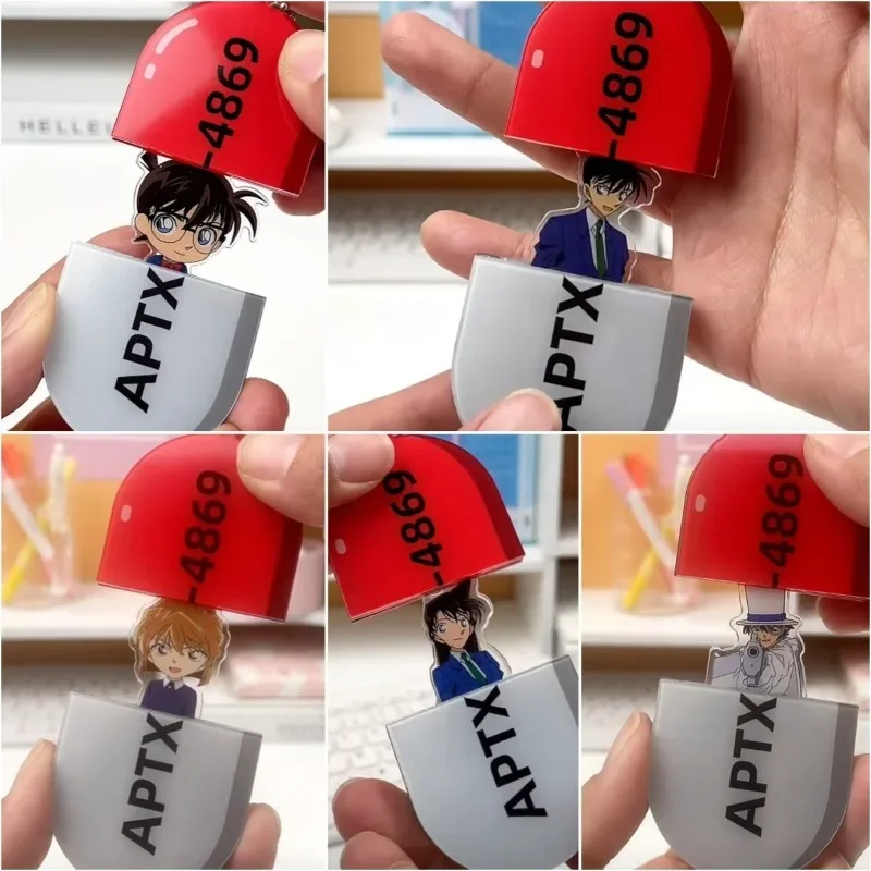 Detective Conan animation peripherals Kaid Kidd pill pull keychain creative and interesting acrylic pendant Christmas gift