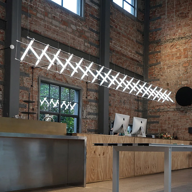 

Designer Chandelier Diy Chrome Black Pendant Lamp For Bar Villa Living Room Led Long Tube Pendant Light Art Suspension Luminaire