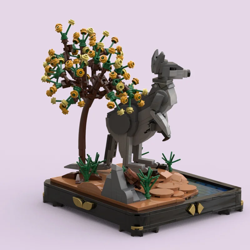 608 ELEMENTÓW MOC Klocki Konstrukcyjne Modułowe Kraj Kangurów DIY Edukacyjna Zabawka Oświetniająca o Habitatie Zwierząt