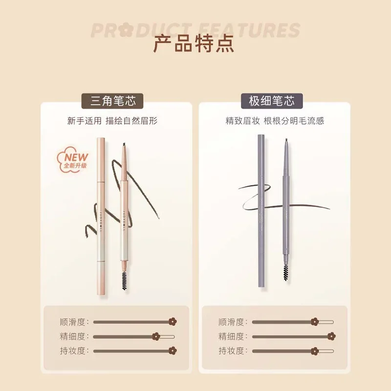 Judydoll Lasting Automatic Slim Triangle Eyebrow Pencil Fog Setting Natural Lasting Color Eyebrow Pencil