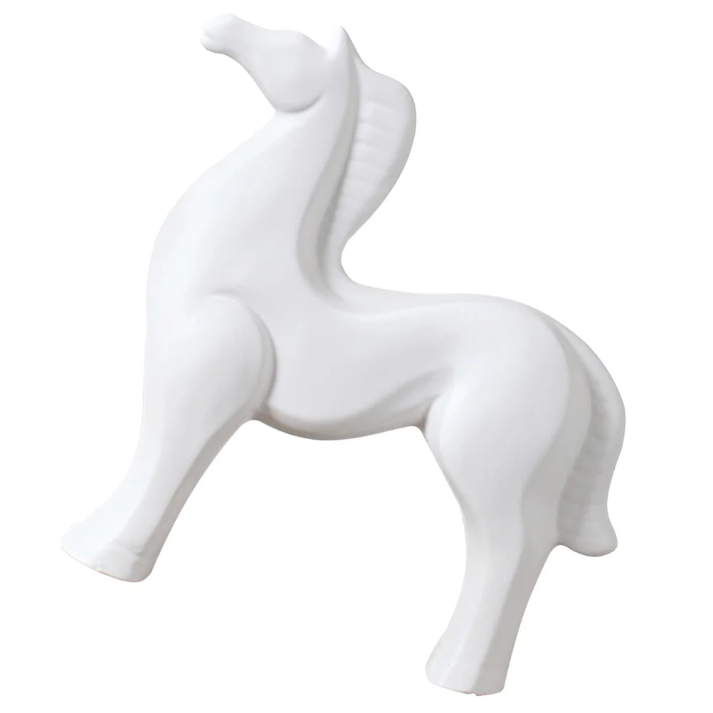 

Ceramic Horse Decor Elegant Desktop Ornament Living Room Office Decoration Decorative Home Accessory Horse Decor for Home