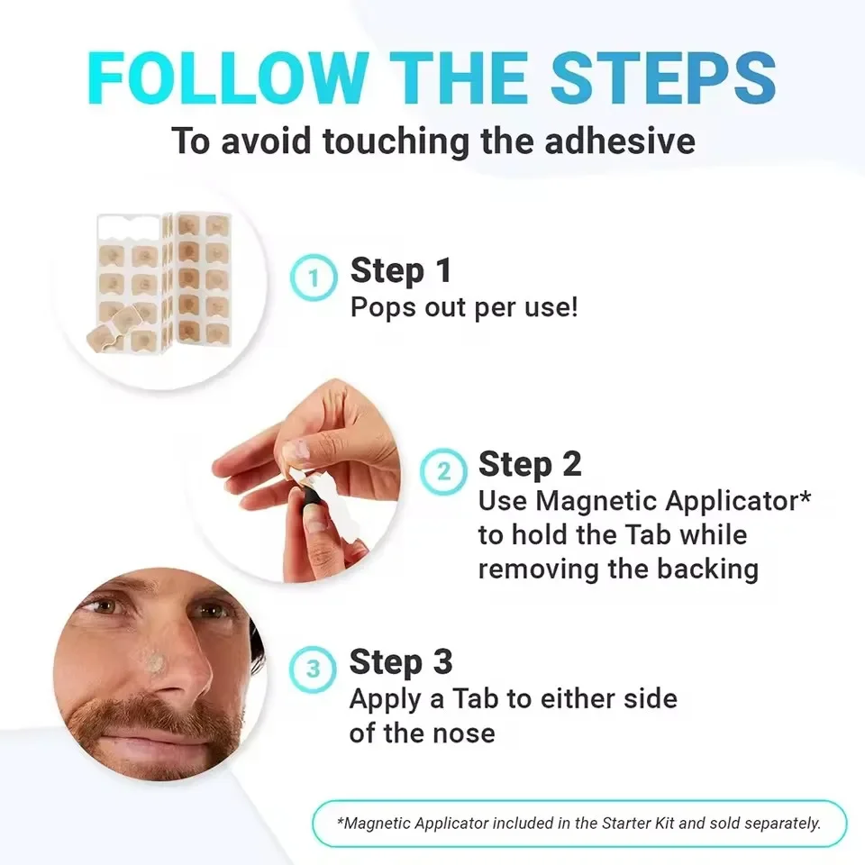 رائجة البيع ، 30/60/90/120 قطعة التخييم في الهواء الطلق التنزه الأنف المغناطيسي شفط الحديد شرائط الأنف r تمديد الشريط أداة بقع الأنف