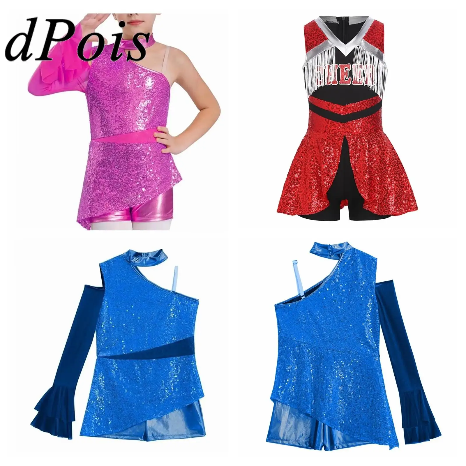6-16y أطفال بنات الترتر اللاتينية الجاز ملابس رقص الجمباز قاعة الرقص التانغو أداء الملابس ملابس رقص سباركلي ارتداءها #1