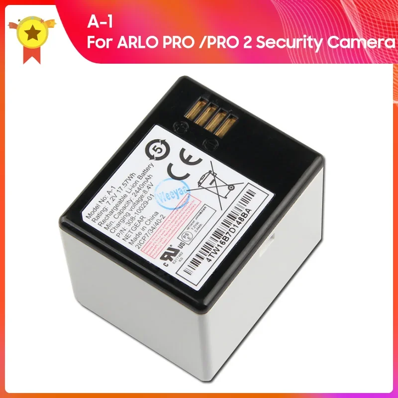 

Replacement Battery A-1 For ARLO PRO ARLO PRO2 PRO 2 Security Camera VMS4230P VMA4400 NETGEAR New Battery 2440mAh