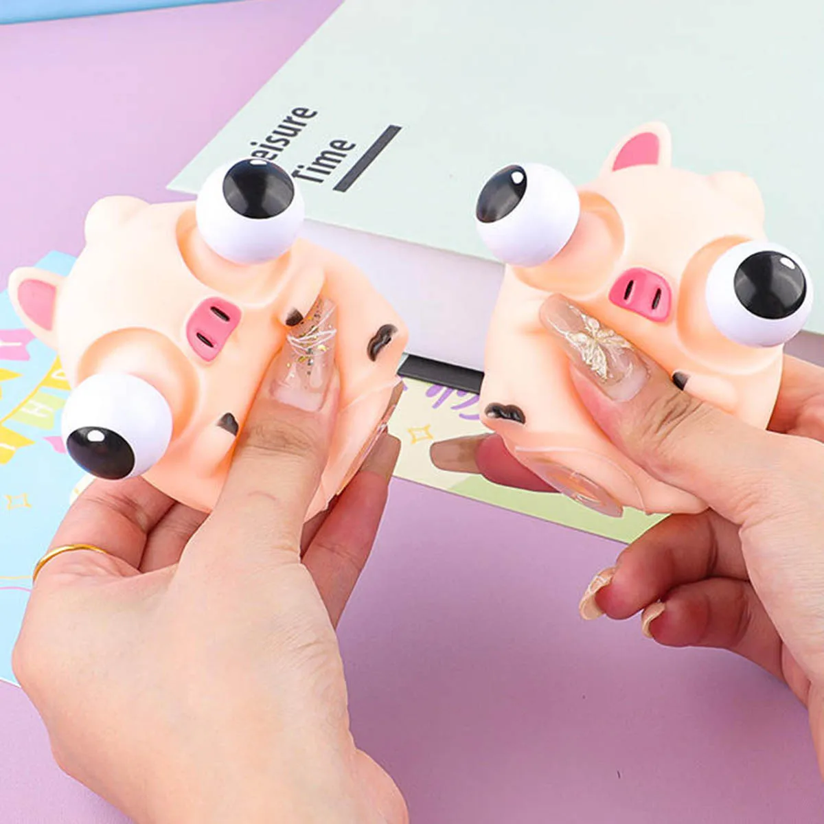 Lustiges Augapfel-Burst-Squeeze-Spielzeug, matschiges süßes Schweinchen, Zappelspielzeug für Kinder, Stressabbau, Antistress-Cartoon-Tier, sensorische Ball-Geschenke