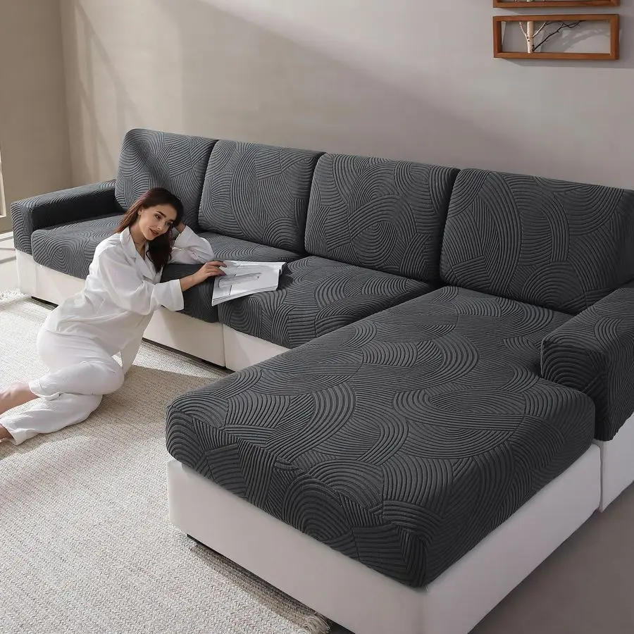 

Cushion Covers for Sectional and L Shaped Sofa, Stretch Soft Sofa Covers Washable Wear Resistant Slipcovers Furniture Protector