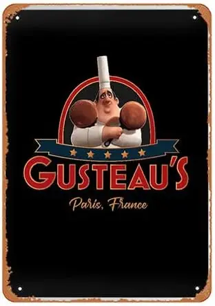 Gusteau Bella Canvas Poster Tin Sign Vintage Metal Sign for Home Cafe Bar Pub Man Cave Wall Decor 8x12 inch, Retro