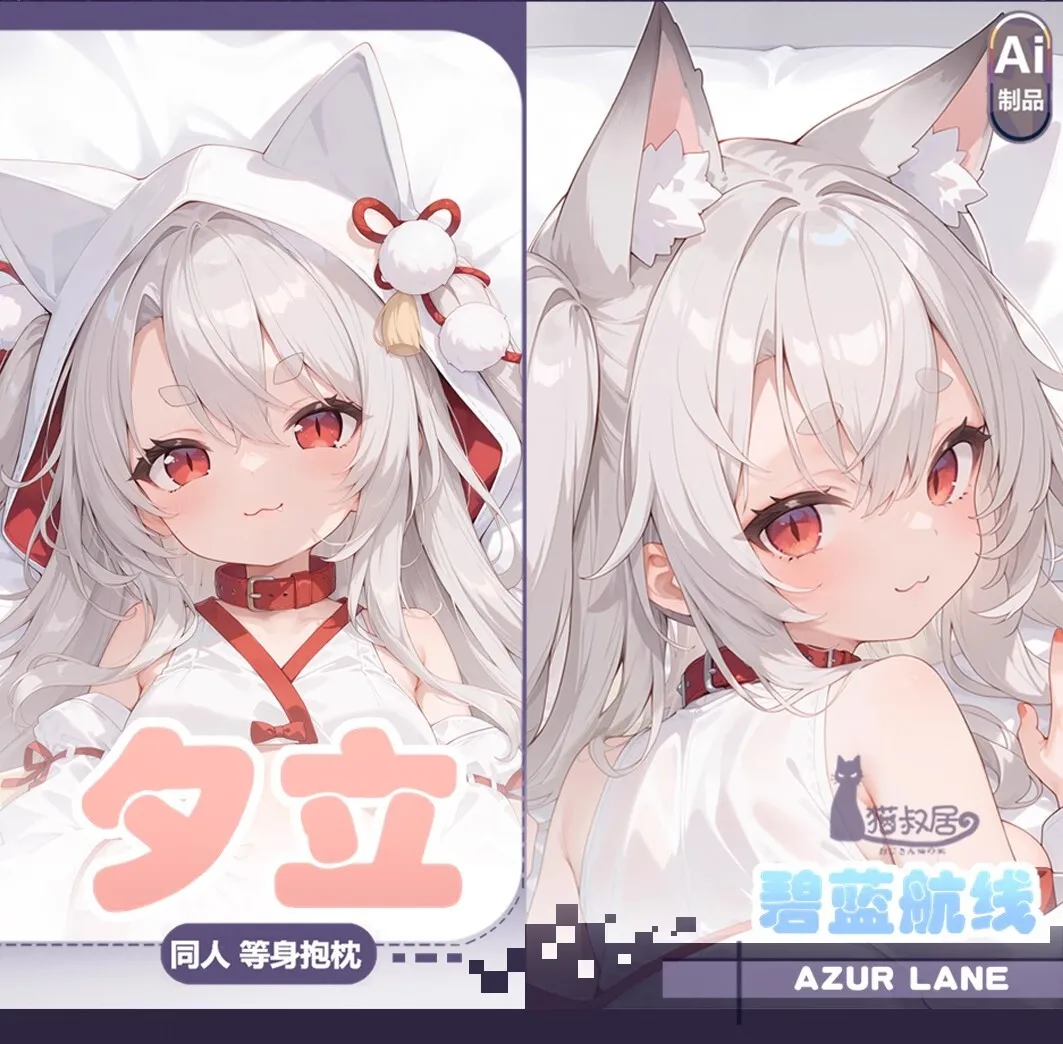 

Azur Lane Yūdachi Dakimakura Hing Body Case Otaku Pillow Cushion Bed Linings Xmas Game