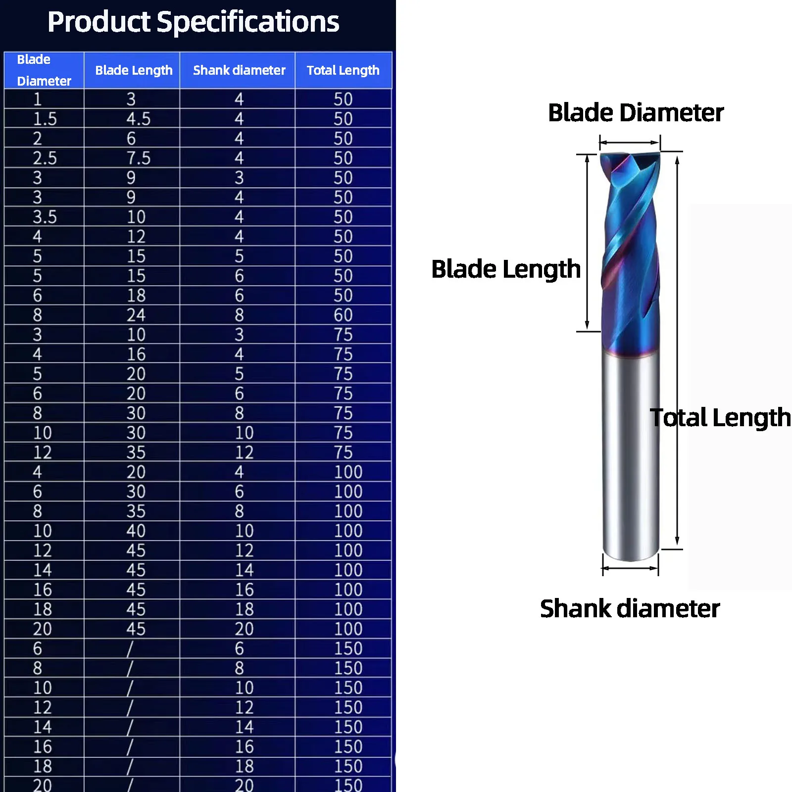 HRC65° 2Flute TCT Keyway Milling cutter Set lengthen Coated for steel Cutting Tools 3/4/5/6/8/10/12/14/16/18/20mm CNC