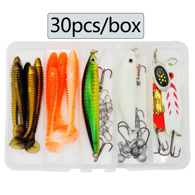 Kit señuelos pesca lubina y lucio: vinilos, jigs y cucharas - imagen 2