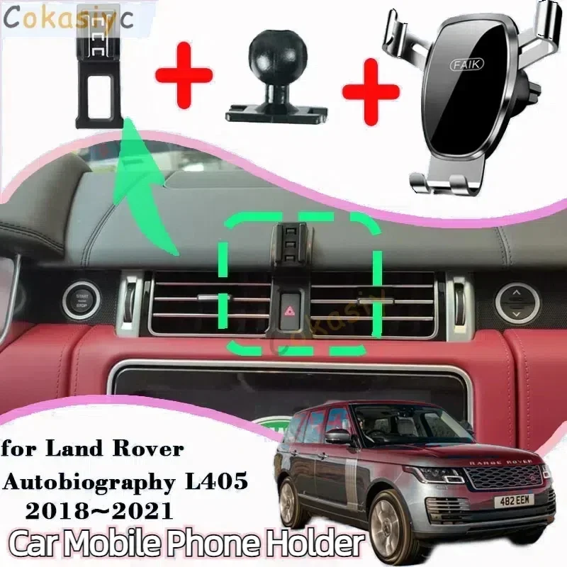 Support de téléphone portable pour Range Rover autobiographie L405 2018 ~ 2021, Support de cellule de ventilation GPS, accessoires de montage de voiture par gravité
