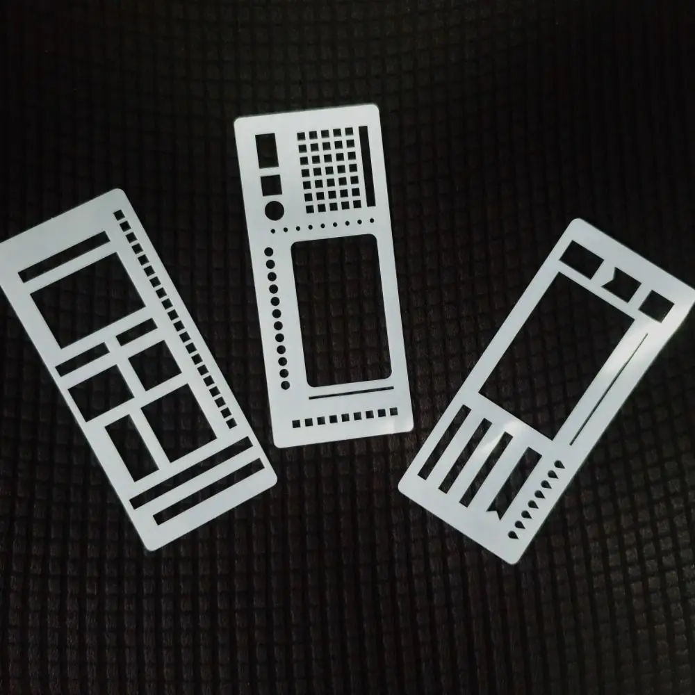 3 قطعة تصميم شبكة نقطة اليدوية قالب سجل مرن DIY بها بنفسك سجل القصاصات مجلة مستطيل الاستنسل حاكم مجموعة الإستنسل صياغة أدوات #4