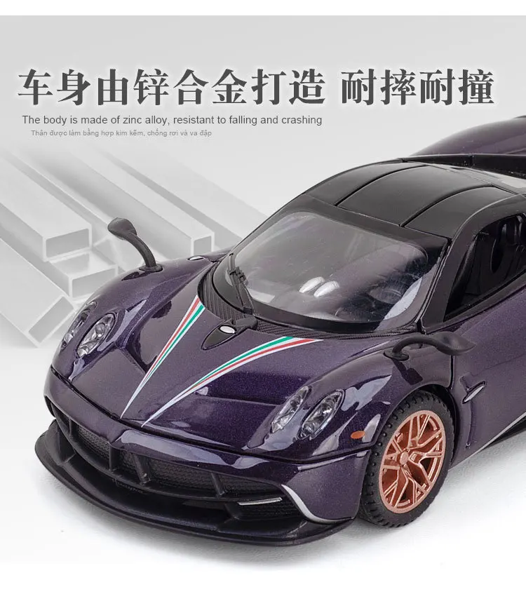 1:32 Dinastia Sound and Light Pull Back Toy Sports Car Music Model Diecast Alloy Car Model Collectible
