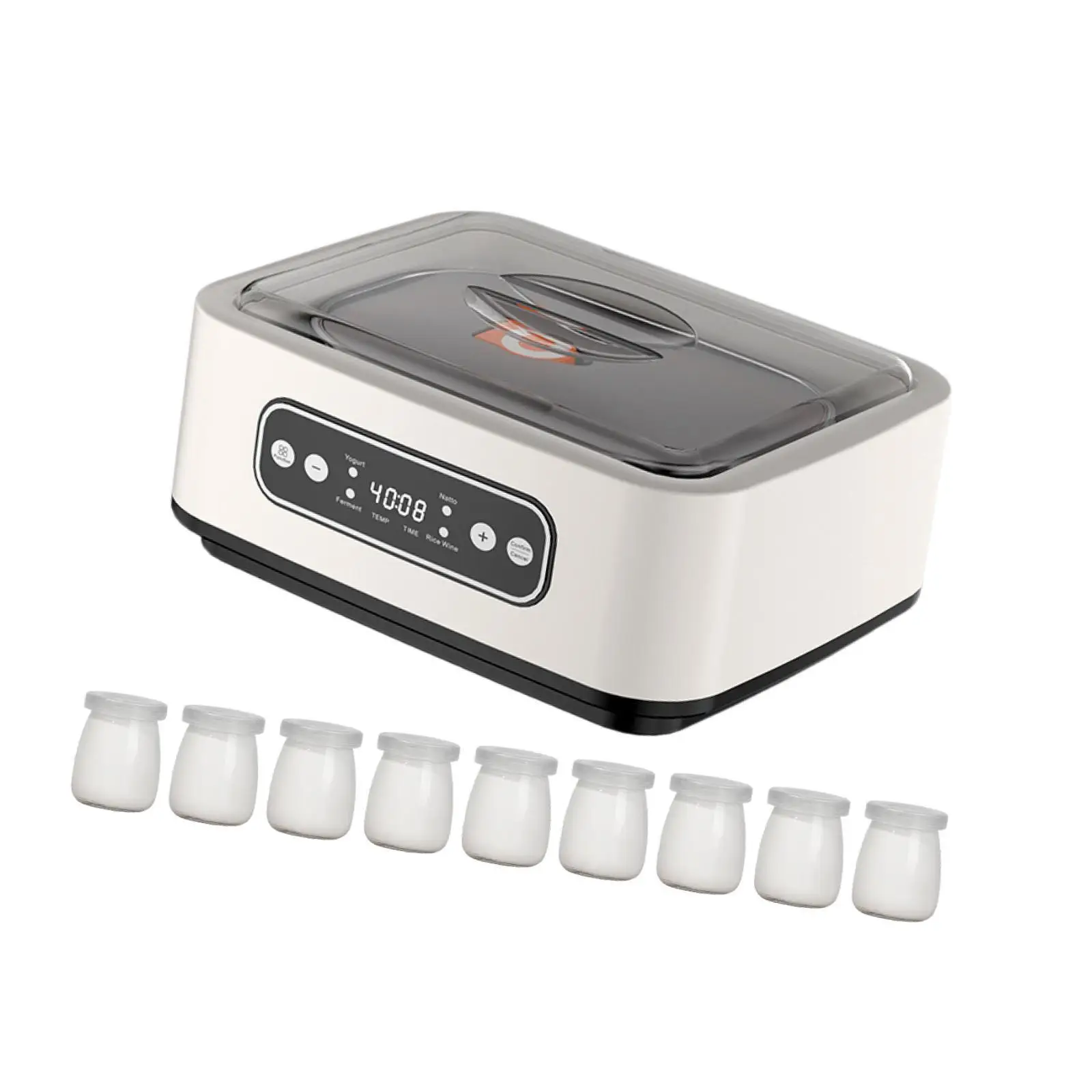 صانع الزبادي التلقائي متعدد الوظائف المنزلية منخفضة الضوضاء DIY قابل للتعديل درجة الحرارة الفولاذ المقاوم للصدأ وعاء داخلي صانع ناتو