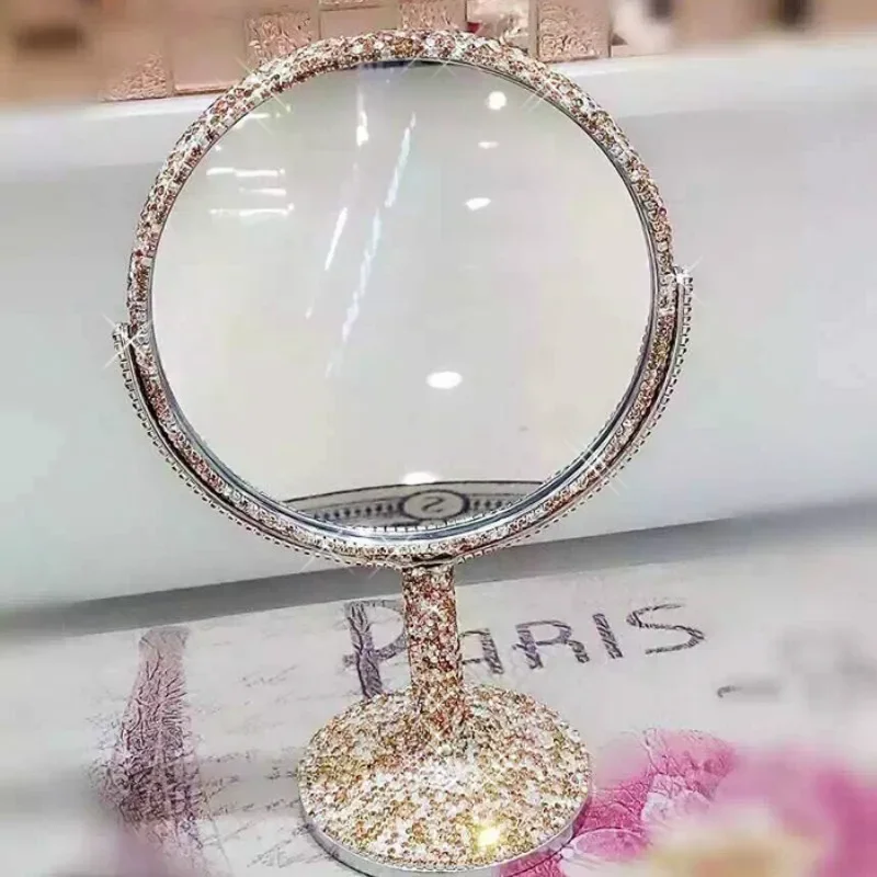 

Table mirror with full crystals Desktop mirror Tabletop mirrors Mirror cosmetic for home Wedding gift Valentine's Day WY817