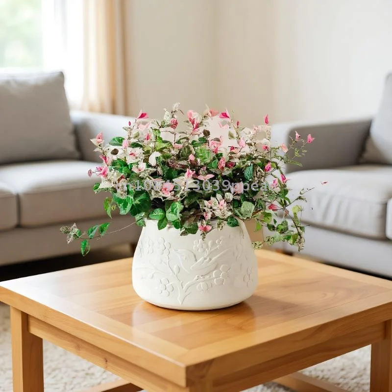 Mini Self Watering Flower Pot Fish Tank Transparent Plastic Plant Pots Self Watering Planter Pot Vase For Home Decoration