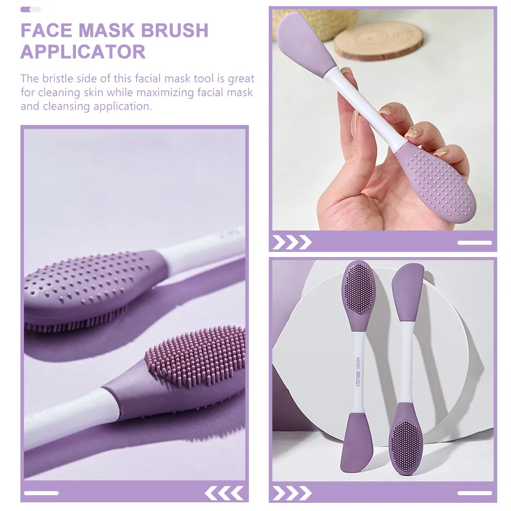 Silicone Dual-Head Face Mask Brush for Mud Mask Application, Reusable Facial Cleanser Scrubber – Home & Travel - view 5