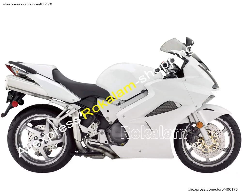 

High Grade ABS Plastic 02-12 Fairing Set For Honda VFR800 2002-2012 White Motorcycle Fairings Kit (Injection Molding)