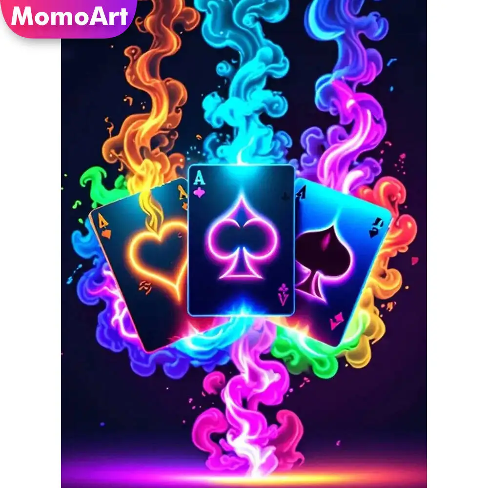 Momoart Katze Diamant Malerei Tier bunte Diamant Mosaik Bild Strass Mond Wand Dekor