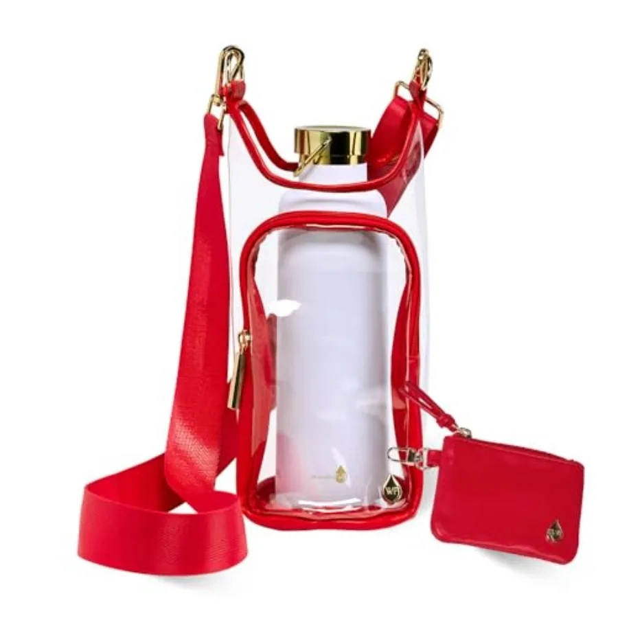 

® Гидропакет Clear Stadium ® Сумка-переноска для бутылки с водой объемом 32 унции с карманом для телефона и регулируемым ремнем