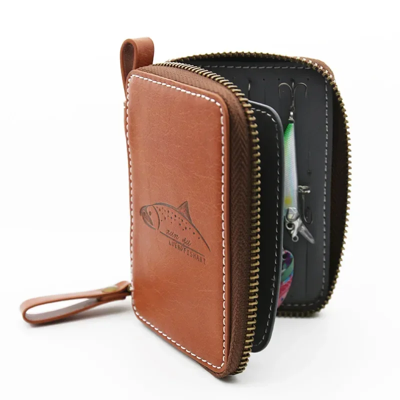 Fishing Lure Bag Spoon Bait Wallet Trout Lure Artificial Crank Bait Pesca Fishing Tackle Spoon Lure Portable Waterproof PU Bag