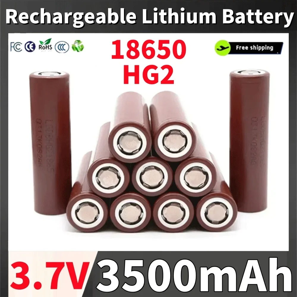 

18650 HG2 3500mAh Battery 3.7V Discharge 20A 18650 For LG HG2 Power Battery for Alarm Clock Screwdriver