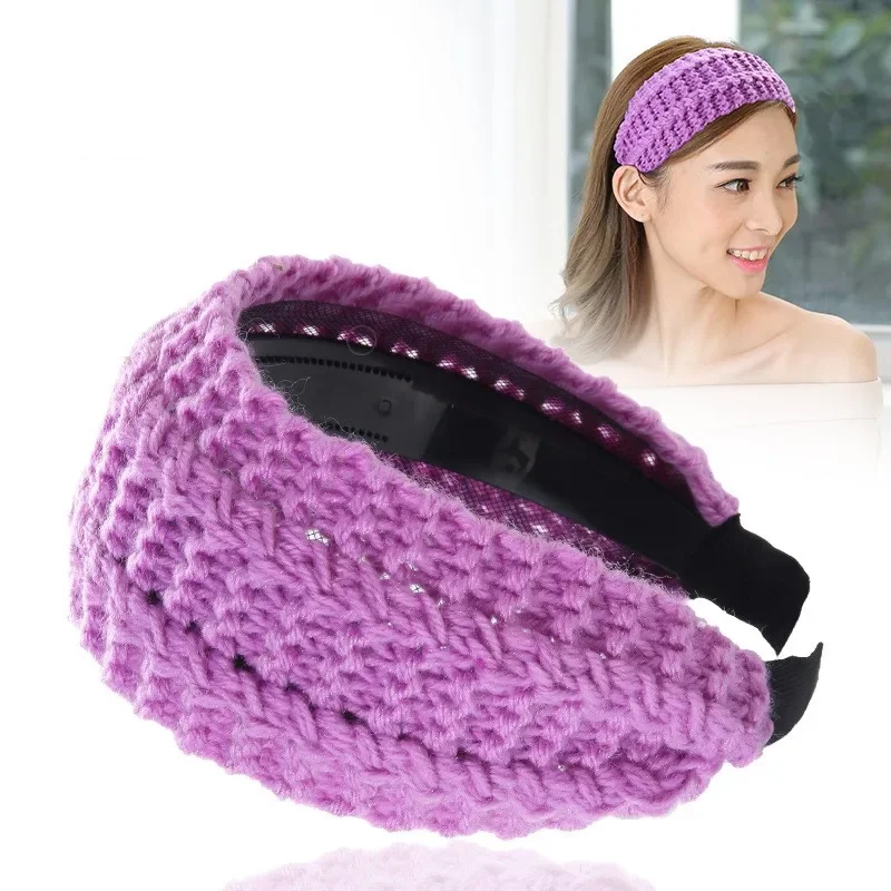 Knitted Wool Headband Age-Reducing Hair Band Wide Edge Toothed Face Washing Barrettes Hair accessories for Women Diademas