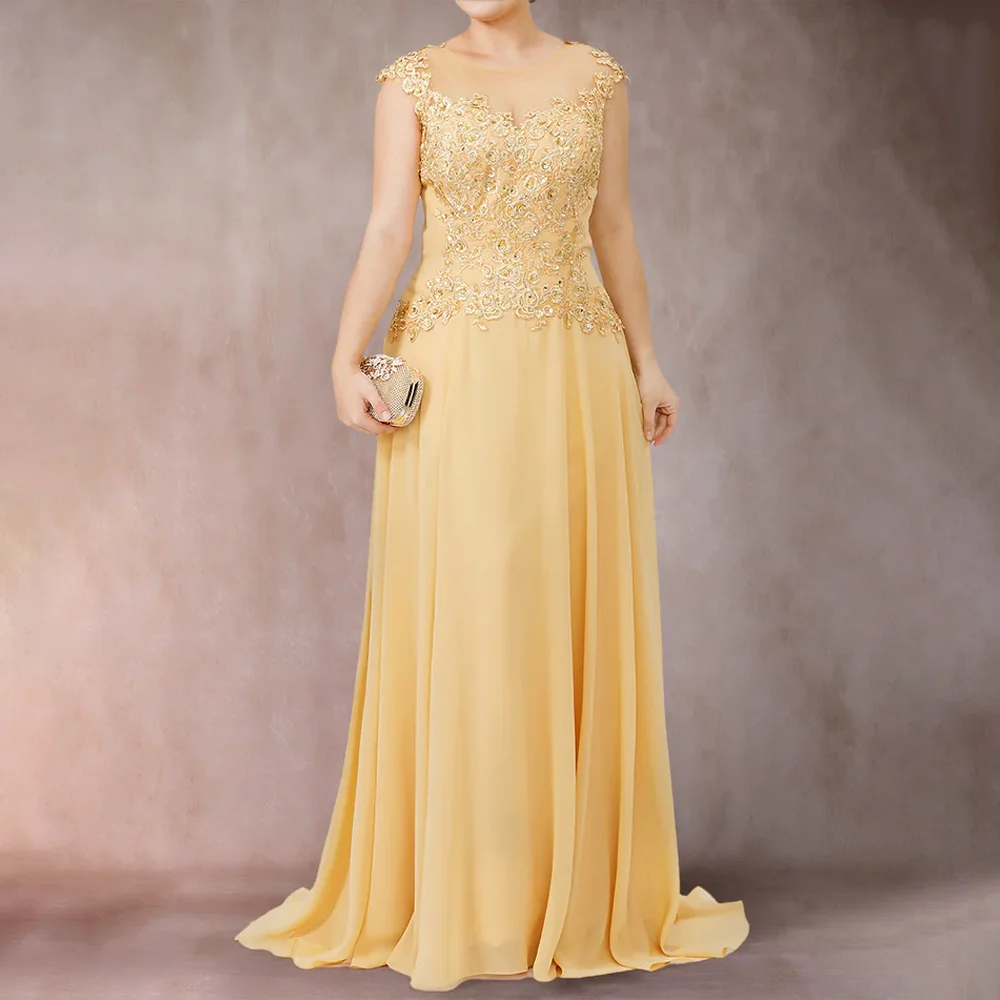 MANRUIXIN فستان أم العروس مخصص لحفلات الزفاف أنيق الوهم الرقبة مطرز يزين حجم كبير فستان الزفاف الضيوف #4