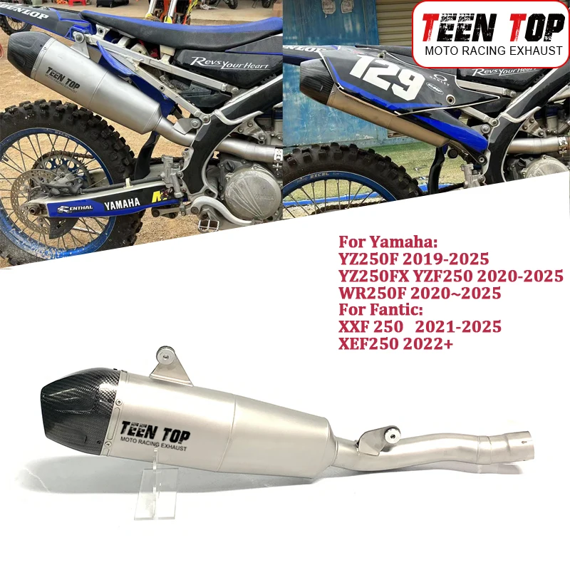 CarbonFiber Slip-on Exhaust For Yamaha YZ250F YZ250FX YZF250 WR250F Exhaust Muffler For Fantic XXF250 XEF250 Exhaust Tailpipe