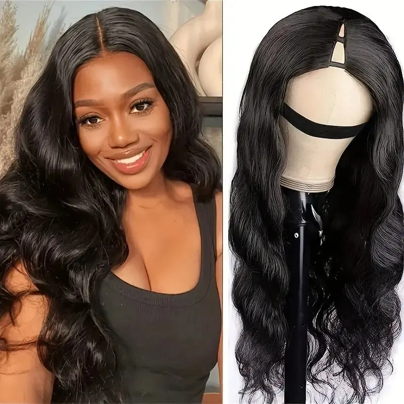 13x4 HD Lace Wig Natural Black 150 Density Human Hair Wig  32 Inch Glueless Precut Water Front Waves Women Human Hair Wigs