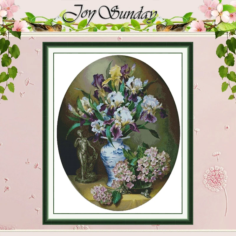 

Flowers On The Table Patterns Counted Cross Stitch Set DIY 11CT 14CT 16CT HD Stamped DMC Cross-stitch Kit Embroidery Needlework