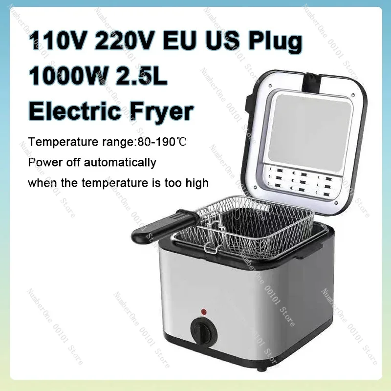 110V 220V 1000W 2.5L Home Multi Functional Electric Fryer Oil Fryer French Fries Chicken Wings Snack Machine