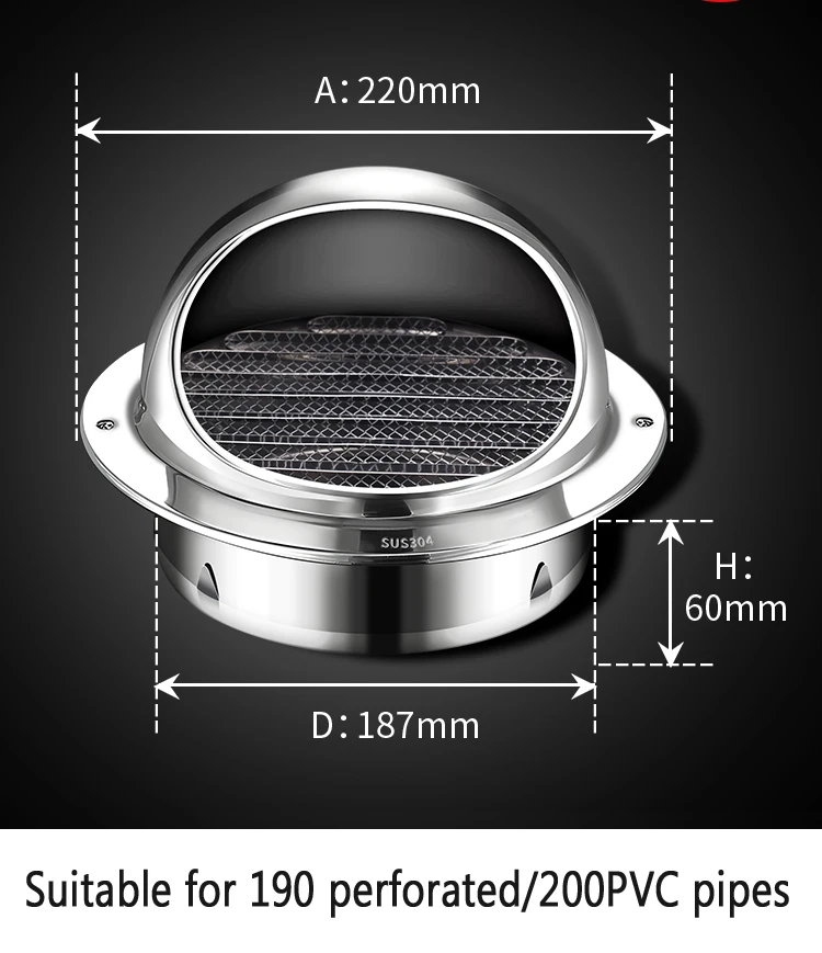 Variant: 304 steel 190mm