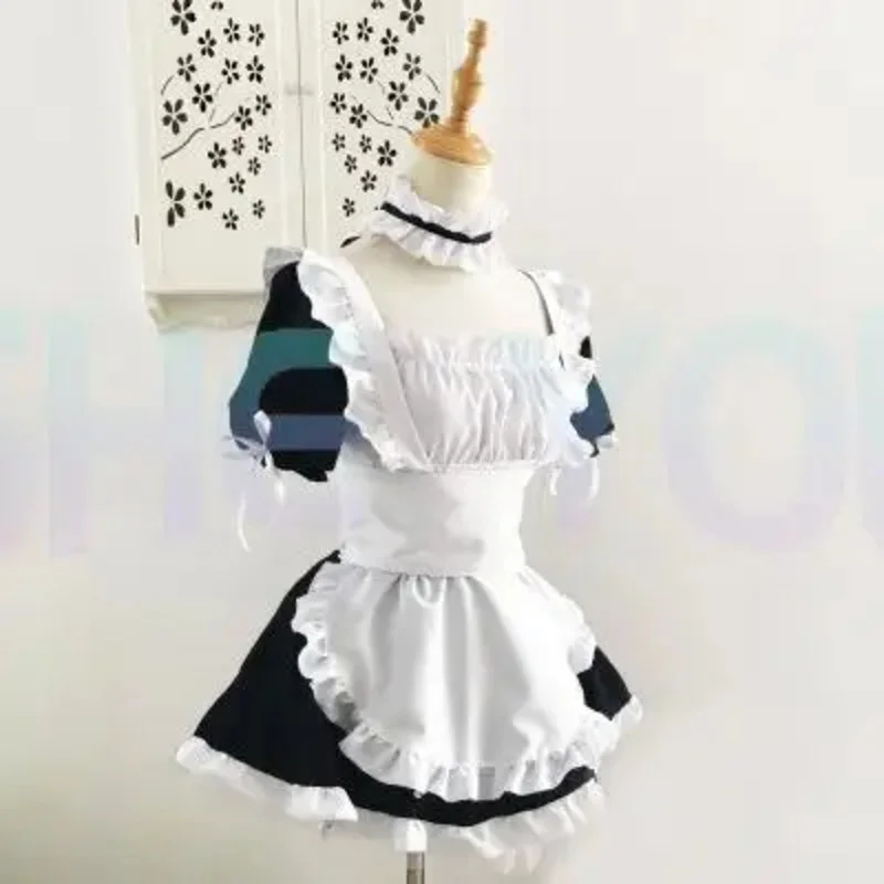 애니메이션 요스가 노 소라 카스가노 소라 코스프레 코스튬, 메이드 앞치마, 원피스 유니폼, 원피스 앞치마, 오버슬리브 목걸이, 모자