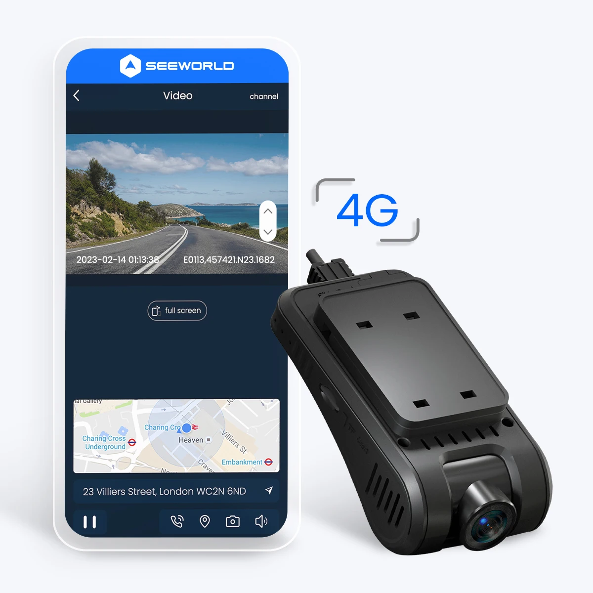 

2025SEEWORLD Fast Configuration Android HD 1080P Manual GPS Tracking 4G Lte Car Camera DVR Dashcam