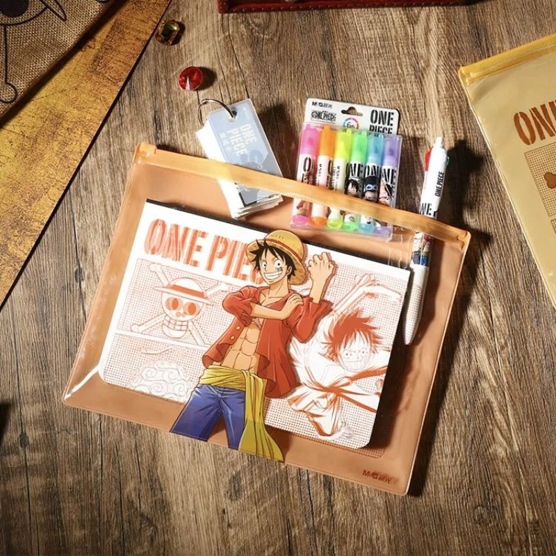 

One Piece Animation Creative Cute Cartoon Flying Ace New Journey A5 Zipper Bag Kawaii Personalized Document Bag Bill Bag Gift