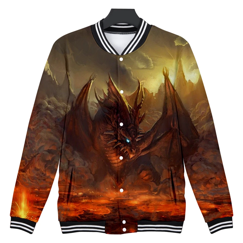 

Baseball uniform Men's and women's clothing dragon Couple jacket Fashion 3D digital printing Hip hop street