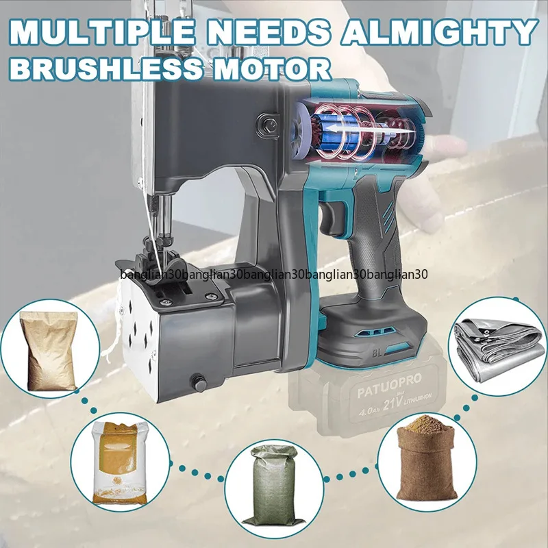 Wireless Lithium Battery Sewing Portable High-speed Rice Bag Woven Bag Sealing and Packing Machine