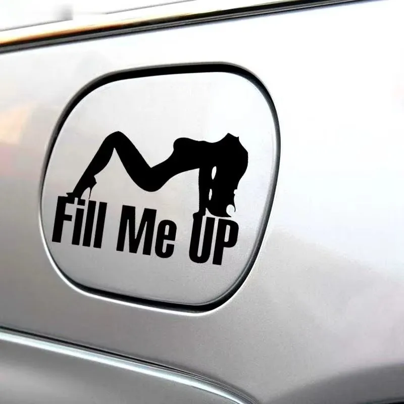 Jpct Three Ratels FTZ-94# 10X6.7CM Car Styling Funny Stickers Fill Me Up Fuel Tank Cap Sticker Motorcycle Decorations