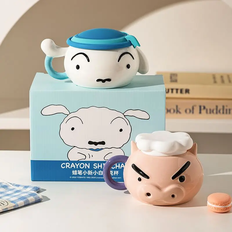 Crayon Shin-Chan Buriburizaemon Nohara Shiro Mug with Lid Water Cup Birthday Gift for Women Ceramic Mug Coffee Mug - Image 5