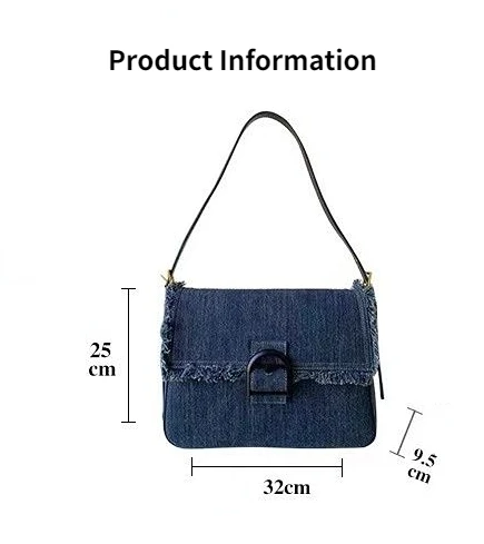 Xuya Trend Shoulder Bag High Street Women Handbag 2023 Fashion Casual Denim Flap Messenger Bag Y2K Hot Girls Shoulder Bag