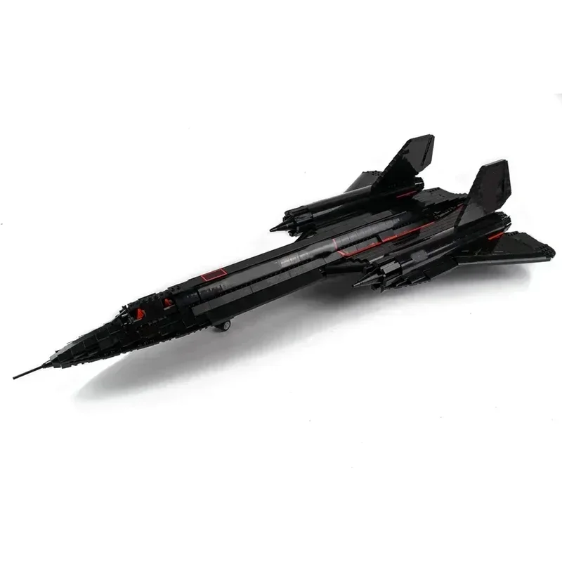 Modelo de avión militar Moc, bloques de construcción SR-71 caza Blackbird, tecnología Modular, regalos de Navidad, juguetes de montaje DIY