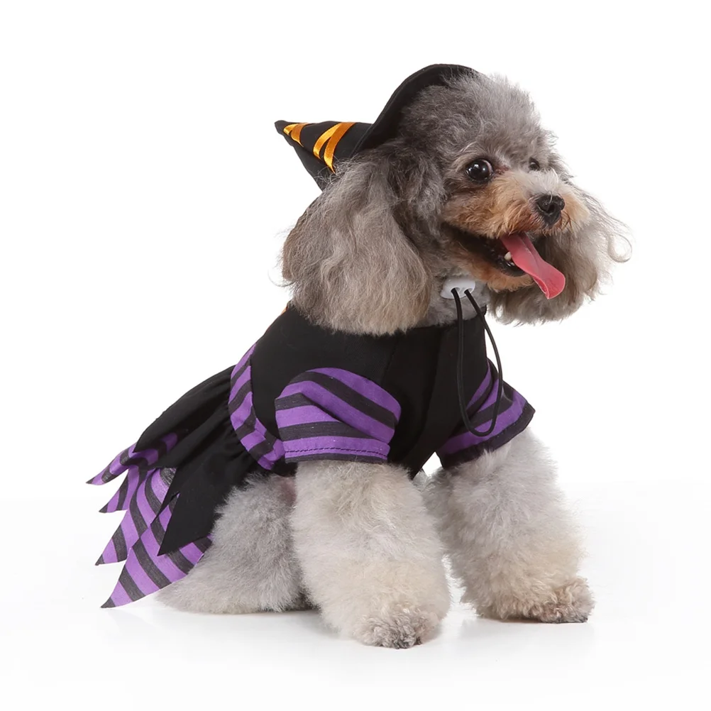 Durable Witch Costume for Small Dogs S Halloween Pet Clothes Fashionable Comfortable Easy to Wear Perfect for Parties